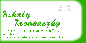 mihaly krompaszky business card